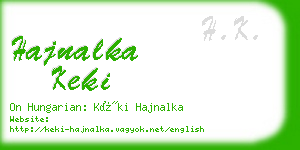 hajnalka keki business card